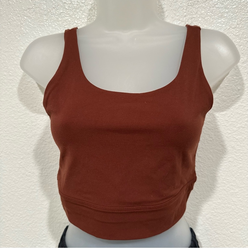 NWT nike maroon red brown infinalon workout athletic gym crop tank top shirt